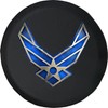 Spare Tire Cover Air Force Blue Silver Military Wings Black