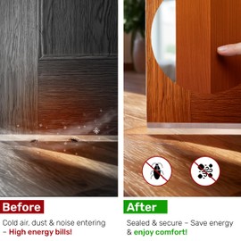 Premium Silicone Weather Stripping Seal 16.5 FT Transparent Door Draft Stopper Self Adhesive Insulation Tape for Windows Under Door Gaps and Glass Shower 1.4 Inch Wide Heavy Duty Gap Filler