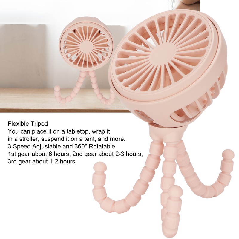 Mini Portable Fan 3 Speed 360° Rotatable Rechargeable Desktop Fan