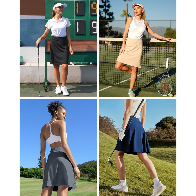 SPEED MATE Knee Length Skorts for Women,Tennis Skirts for Women