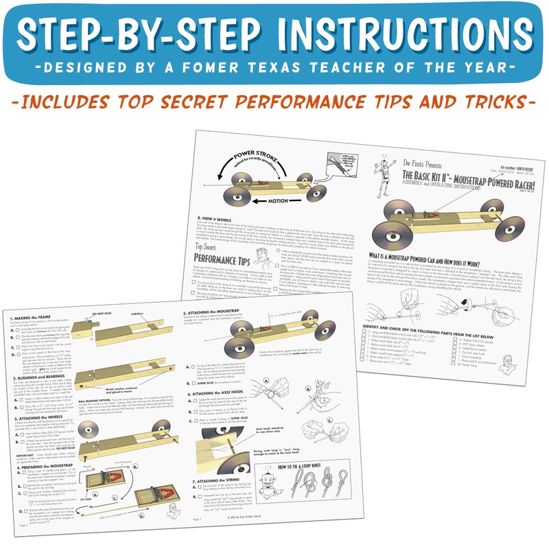 Basic II Mousetrap Car Kit: by Doc Fizzix Engineered for