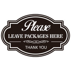 Please Leave Packages and Deliveries Here Sign，Self-Adhesive Waterproof Vinyl Delivery Signs for Packages, Place Packages Here Sign for Home，Office，Shop，Box, Door