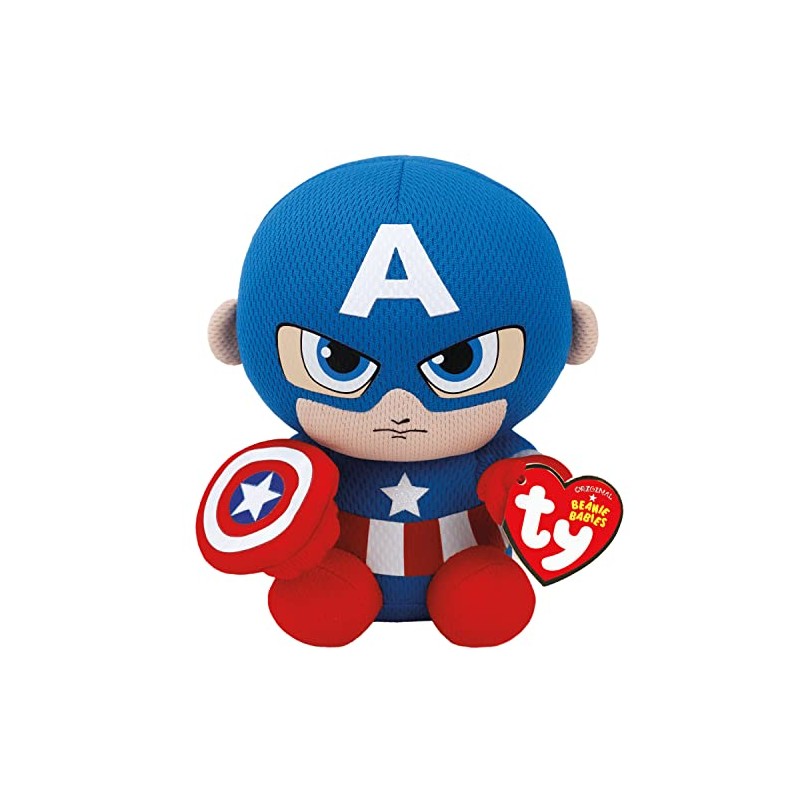 Ty Captain America Plush, Blue/Red/White, Regular