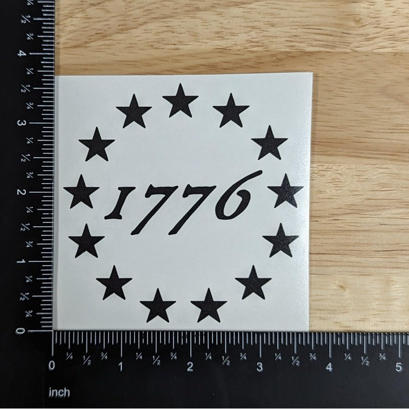 1776 Decals: 1776 Stars, Seventeen Seventy-Six Stars Minute Man, 1776