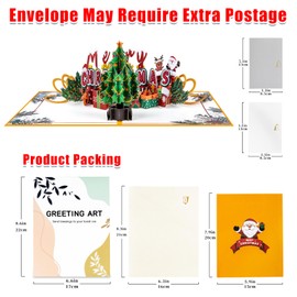 GREETING ART Pop Up Christmas Card, Merry Christmas with Tree Card,Merry Christmas Pop Up Card,3D Christmas Pop Up Cards,Holiday Greeting Card for Christmas Winter