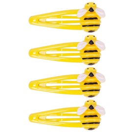IKOLA 4 Pcs Snap Hair Clips, 2.4 Inch Cute Bees Hair Clips for Girls Water Drop Non Slip Hair Barrettes Fun Hair Accessories for Kids Teens, Toddlers