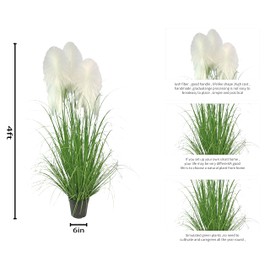 VIGGDA Artificial Plant 47in(2pack) Tall Artificial Grass Plant,Faux Plants Indoor Home Decorative Artificial Plants & Flowers in Pot Fake Plant