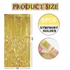 2pcs Holographic Gold Glitter Tinsel Curtains Foil Curtain Backdrop,1*2m Iridescent