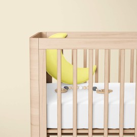 Dudu N Girlie Travel Cot Fitted Sheet 95 x 65 | Travel Cot Sheets 95 x 65cm | Hypoallergenic Toddler Bed Sheet Breathable Easy Care | Junior Bed sheets (Pack of 2, White & Yellow)