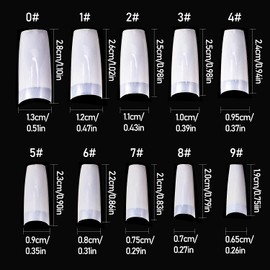 500 Pieces False Nails, BetterJonny 10 Sizes Natural Oval French Acrylic Fake Nails Tips Fake Nails With Box and False Nail Clipper for Women Girls