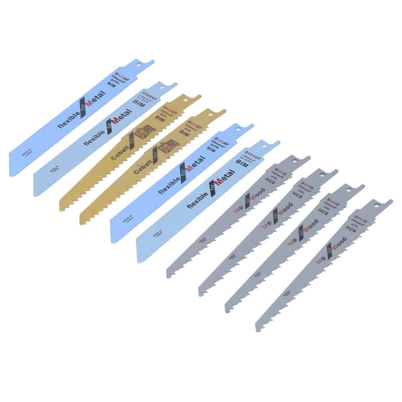 10Pcs Reciprocating Saw Blades High Carbon Steel Bimetal Sabre Saws