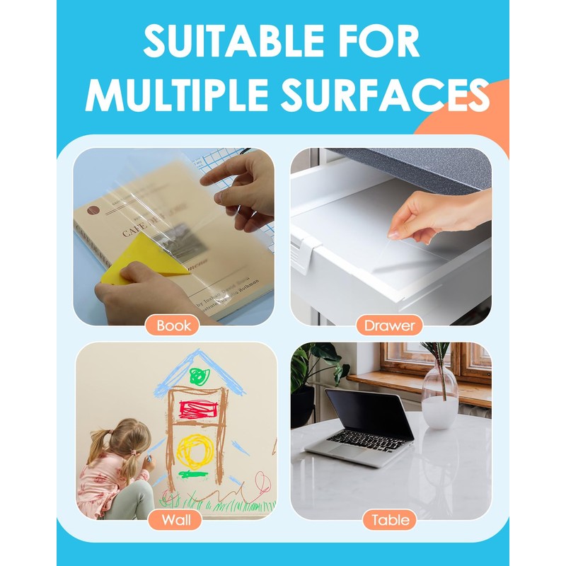 28 Pack Clear Contact Paper Book Cover, Clear Contact Paper