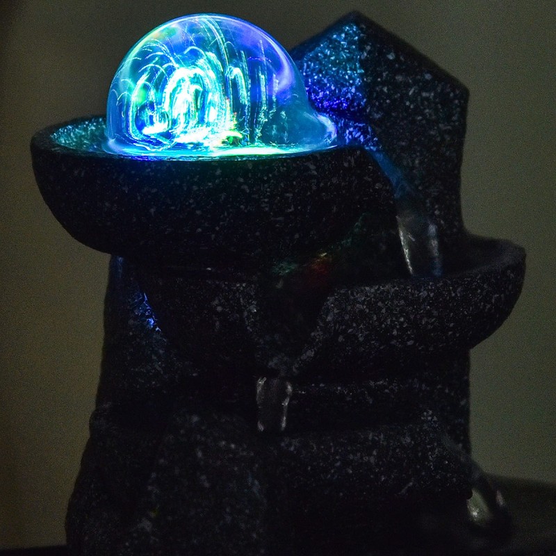 Indoor Fountain Relaxing Zen Cascade Colourful LED Light, Useful Gifts