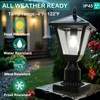 Jalarox Solar Post Lamp Lights, Metal and Glass Built Dusk