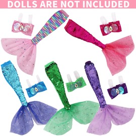 UNICORN ELEMENT 5 Pcs 11.5 Inch Girl Doll Mermaid Tail Clothes and Doll Accessories Mermaid Tail Summer Dress Swimsuit Bikini for 11.5 Inch Girl Doll