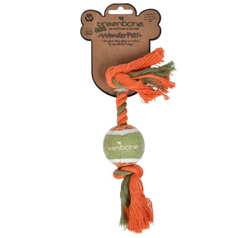 Greenbone Tennis Ball Knot Rope Pet Training Pull and Play