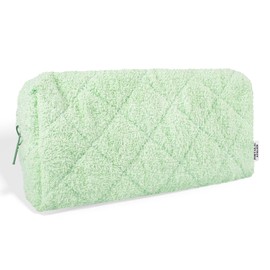 Cosmetic Bag Made of Terry Towelling Mint Quilted Makeup Bag Makeup Bag Cosmetic Bag Handmade Bag 25 x 11 x 10 cm, mint, Cosmetic bag with zip