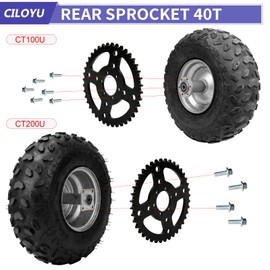 CILOYU 420 Sprocket 40T 40mm Bore Replacement for Coleman BT200X CT200U-EX CT200U CT100U CC100X Baja MB165 Doodlebug DB30 TrailMaster MB200 Motovox MBX10 Mini Bike Predator 212 196cc Engine Parts