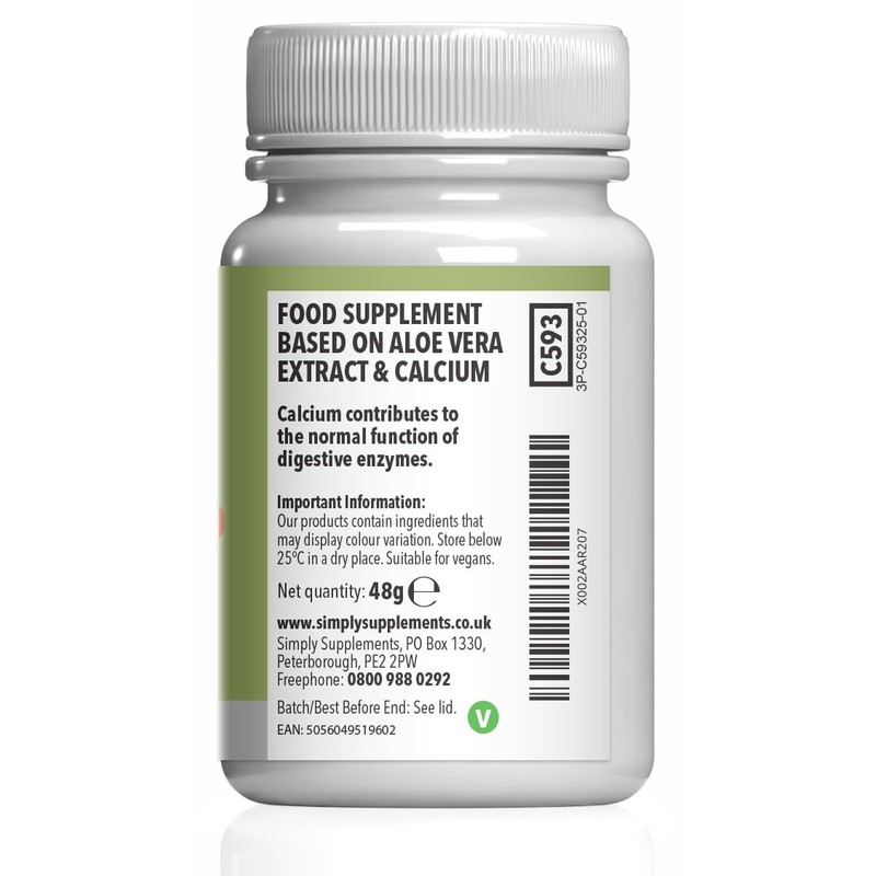 Aloe Vera Tablets 24,000mg | Digestive Support Supplement | Vegan