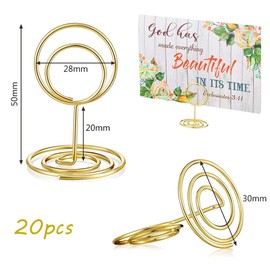 Pack of 20 Place Card Holders Wedding Gold Card Holder Mini Table Number Holder Place Card Holder for Restaurant Table Weddings Party Wedding Decoration