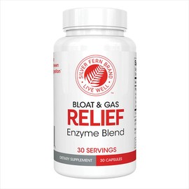 Silver Fern Bloat & Gas Relief Digestive Enzyme Blend - 1 Bottle = 30 Servings - FODMAP & Bloating Digestion Supplement with Tolerase L, Pectinase & More (1 Bottle)