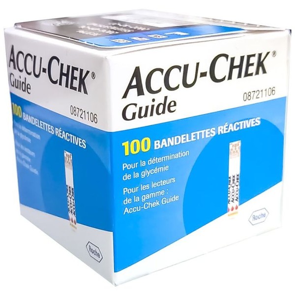 Roche Diagnostics diabète Accu-Chek Guide 100 bandelettes réactives