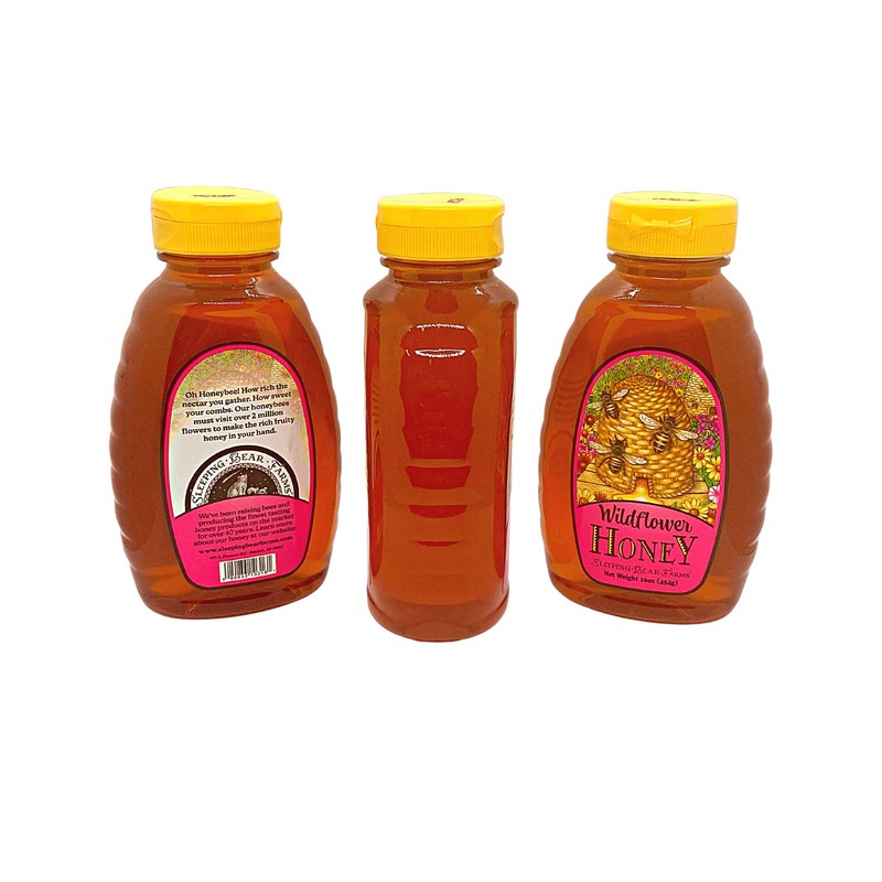 Wildflower Honey 16 oz. Bottle Unpasteurized Unblended No Additives Pure