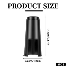 4 Pack Alto Saxophone Mouthpiece Cap, Plastic Alto Sax Mouthpiece Protective Cap Replacement Mouth Piece Protective Cover for Sax, Clarinet, Woodwind Instrument (Black)