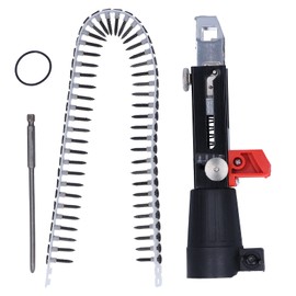 Screw Drill Chain Adapter for Electric Drill,Woodwork Rotary Screw Gun Attachment Automatic Nail Gun Adapter Adjustable Nailing Head with 50Pcs Chain Nails