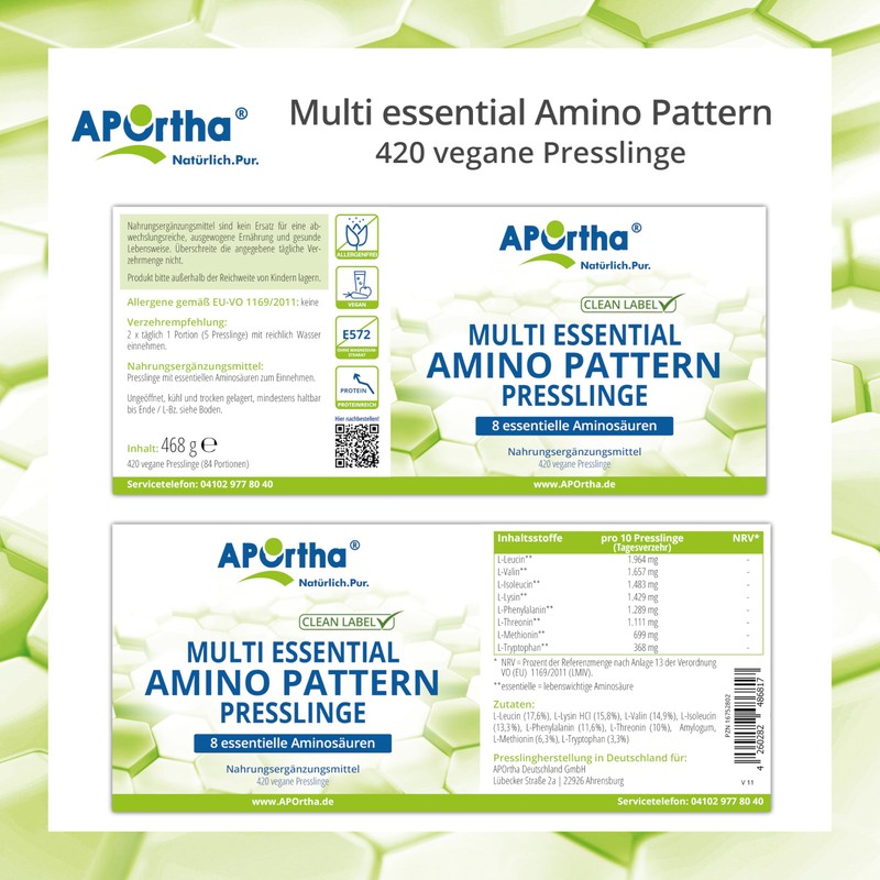 APOrtha Amino Pattern Pellets - 420 Pellets with 8 Essential