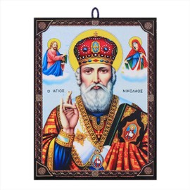NKlaus Icon Saint Nicholas 9.7 x 13.5 x 1.2 cm Christian Icon Orthodox from Greece 60019