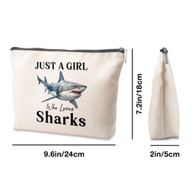 Tisubileiry Gifts for Shark Lovers Shark Gifts for Women Makeup Bag Shark Gifts for Shark Lovers Make up Bag Funny Shark Design for Women Shark Lovers Gifts Graduation Friendship Birthday Christmas