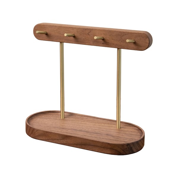 muso wood Walnut Key Stand for Entryway Table, Wooden Key