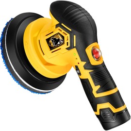Cordless Car Buffer Polisher, 6 inch Cordless Polisher with 2pcs 12V 2.0Ah Lithium Rechargeable Battery, 5000RPM, 6 Variable Speed, Buffer Polisher Kit for Car Detailing/Car Scratch Repairing