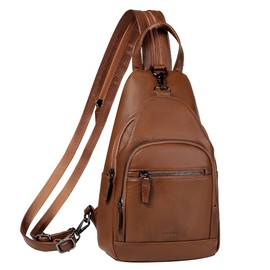 RAVUO Backpack Purse for Women, Anti Theft Sling Crossbody Bag Ladies Convertible Shoulder Daypack Casual Chest Bag for Travel Hiking College,Brown