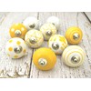 ARTISNO Beautiful Yellow and White Ceramic Knobs Kitchen Cabinet Drawer