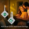 HOPEEZZ S925 Sterling Silver Green Zircon Stud Earrings for Women,