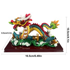 Surtiycrii 6" Chinese Feng Shui Dragon Statue, Year of The Dragon Ornament, Feng Shui Decoration Home Office Decor Desktop Decoration, Bring Good Luck