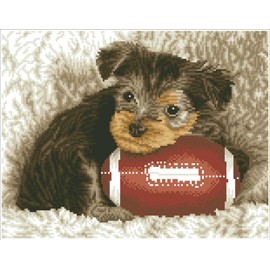 DIAMOND DOTZ Footy Pup - Pre-Framed Kit Diamond Painting Artwork Kit