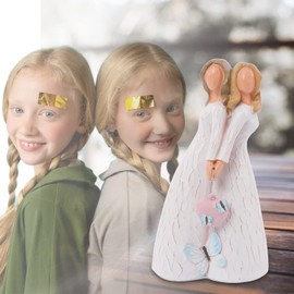 Angel Figurine of Friendship Forever Sisters and Best Friends Figurines, 6.3'' Guardian Angel Sculpture Home Decorative Gift to Show Friendship, Blessing, Angel Gift for Christams, Birthday