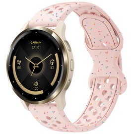 Laband 22mm Colorful Sport Silicone Band Compatible With Garmin Venu 3 45mm Watch Band/Venu 2/Vivoactive 4,Recycled Plastic Soft Sport Strap Replacement for Forerunner 570 47mm/265/255/255 Music Women