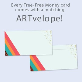 Tree-Free Greetings - Graduation Money Holder Cards - Artful Designs - 2 Money Holder Cards + Matching Envelopes - Made in USA - 100% Recycled Paper - 3.7 x 7 - Bravo Congrats (ZT70266)