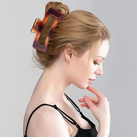 Paquete de 4 pinzas de pelo extra grandes para mujer, pinzas de pelo de 5 pulgadas para cabello grueso y largo, pinzas cuadradas antideslizantes de lo