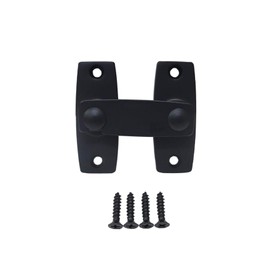 QCAA 2.5" x 2.65", Large, Heavy Forged Solid Brass Door Latch, 180 Degrees Flat Surface Mounting Door Latch Buckle for Doors & Windows, Matte Black, 1 Pack, Made in Taiwan