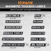 12 PCS Magnetic Tool Box Labels Printed Toolbox Labels with