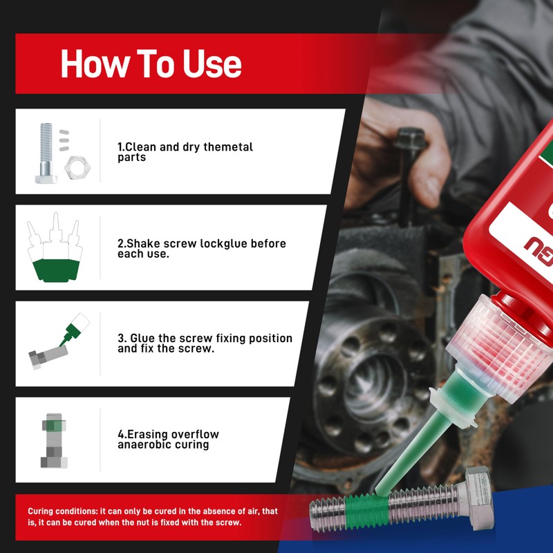 270 Green High Strength Threadlocker - 8.45Oz/250ml- Fills Gaps for