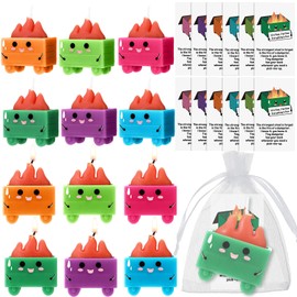 Conelist 12 Sets Dumpster Fire Scented Candles Bulk Appreciation Gifts for Employee Coworker Staff Team It's Fine Dumpster Desk Accessories Decorations(Muitcolor)
