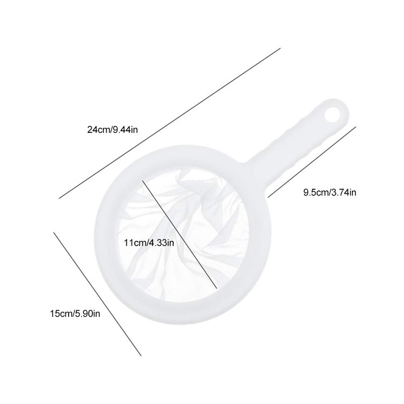 Strainer Filter, Nylon Sieve with Handle, 100/200/400 Mesh Ultra Fine