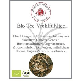 Lerbs & Hagedorn, Organic tea feel-good tea, 250 g (approx. 21 litres), ginger-lemon flavour, mistletoe, bean husks, nettle leaves