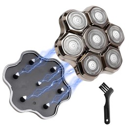 7 Blade Head Shaver Replacement, Magnetic 7D Rotating Washable Shaver Blades for Men, Universal Razor Heads Wet & Dry Replacement Blades fits 5/6/7 Head Shavers, Easily Attach Your New Shaver Head